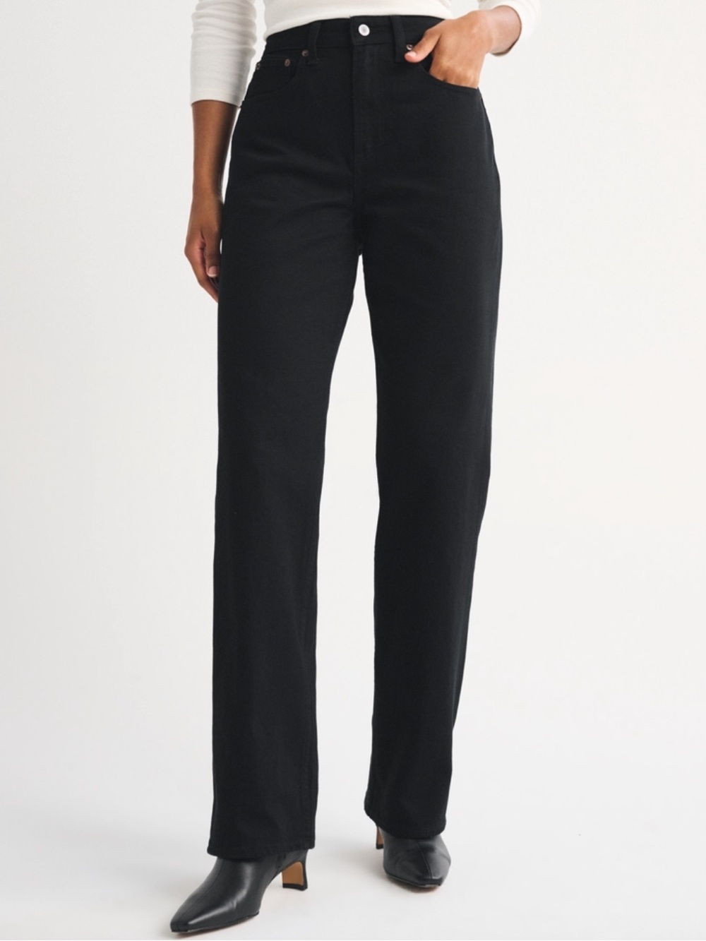 Abercrombie & Fitch Black Straight Jeans Curve 32 Tall
